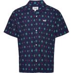Marinblåa Kortärmade Kortärmade skjortor från Wrangler i Storlek S 