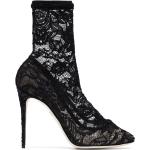 Svarta Ankle-boots från Dolce & Gabbana i storlek 38,5 med Stilettklack i Läder för Damer 