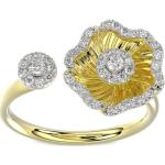 Halo Flower diamantring i 18K gult guld
