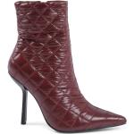 Vinröda Ankle-boots på rea med Klackhöjd över 9cm i Gummi för Damer 