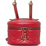 Vintage Hållbara Röda Skinnryggsäckar från Gucci Marmont i Kalvskinn för Damer 