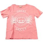 Vintage Hållbara Rosa Kortärmade Kortärmade T-shirts från Gucci Print i Onesize för Herrar 