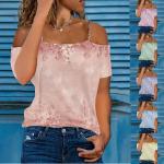 Casual Sommar Violetta Kortärmade T-shirts stora storlekar i Storlek XL i Polyester för Damer 