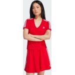 Röda Tränings t-shirts från adidas i Storlek XL med V-ringning i Bomull för Damer 