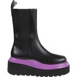 Svarta Chelsea-boots med Klackhöjd till 3cm i Läder för Damer 