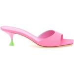 Rosa Slip in-sandaler på rea med Klackhöjd 5cm till 7cm i Satin för Damer 