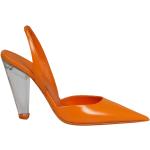 Orange Pumps med slingback med Stilettklack med Klackhöjd över 9cm i Läder för Damer 