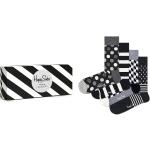 4-Pack Classic Black & White Socks Gift Set Underwear Socks Regular Socks Black Happy Socks