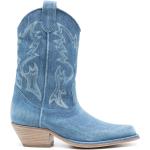 Blåa Cowboy-boots från Vic Matie i storlek 36 med spetsig tå i Mocka för Damer 