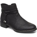 Svarta Ankle-boots från Rieker Stötupptagande i storlek 36 med Dragkedja i Syntet för Damer 