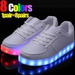 Casual Vita Blinkande skor med LED i Gummi 