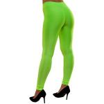 Retro Neongröna Leggings i Storlek S för Damer 