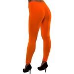 Retro Neon orangea Leggings i Storlek S för Damer 