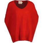 Röda Kashmir tröjor i Storlek S med V-ringning för Damer 