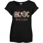 Rockiga Svarta Långärmade AC/DC T-shirts stora storlekar i Storlek XL för Damer 