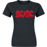 Svarta AC/DC T-shirts med tryck i Storlek L i Bomull för Damer 