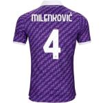 ACF Fiorentina Nameblock Number Nikola Milenkovic 4 Officiell Samling 2022/2023, Vuxen