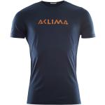 Sommar Hållbara Marinblåa Oeko-Tex T-shirts med tryck från Aclima i Storlek S i Merino för Herrar 
