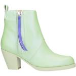 Ljusgröna Ankle-boots från Acne Studios på rea i storlek 36 med Blockklack med Dragkedja med rundad tå i Textil för Damer 