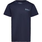 Marinblåa Kortärmade Tränings t-shirts från Jack Wolfskin Active 