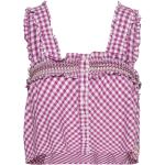 Adalhia Gingham Smock Top Tops Crop Tops Sleeveless Crop Tops Purple French Connection