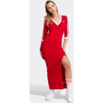 Maxilånga Röda V-ringade klänningar från adidas Adicolor i Storlek XL med V-ringning i Bomull för Damer 