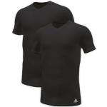 Randiga Svarta Tränings t-shirts från adidas i Storlek XL med V-ringning i Bomull för Herrar 
