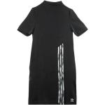 Streetwear Vadlånga Randiga Svarta Kortärmade Fodralklänningar från adidas på rea i Storlek XL för Damer 