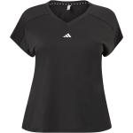 Svarta Kortärmade T-shirts stora storlekar från adidas Sport Performance i Storlek 6 XL med V-ringning för Damer 