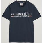 Mörkblåa Kortärmade Kortärmade T-shirts från AERONAUTICA MILITARE i Storlek M i Bomull för Herrar 