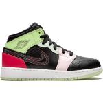 Streetwear Svarta Höga sneakers från Nike Air Jordan 1 med rundad tå i Gummi för Pojkar 