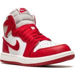 Röda Höga sneakers från Nike Air Jordan 1 med Snörning med rundad tå i Läder för Damer 