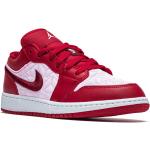 Röda Flicksneakers från Nike Air Jordan 1 med rundad tå i Läder 
