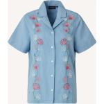 Blåa Kortärmade Kortärmade blusar i Storlek XS för Damer 