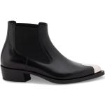 Punkiga Svarta Ankle-boots från Alexander McQueen på rea med Blockklack med Klackhöjd till 3cm i Läder för Herrar 