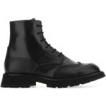 Punkiga Svarta Ankle-boots från Alexander McQueen på rea med Snörning i Läder för Herrar 