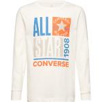 Beige Långärmade T-shirts för barn från Converse All Star 