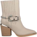 Vita Ankle-boots från Alma en Pena på rea med Blockklack med Fyrkantig tå i Syntet för Damer 