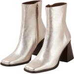 Gråa Ankle-boots med glitter med Stilettklack i Läder för Damer 