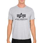 Gråa Kortärmade T-shirts stora storlekar från Alpha Industries Inc. på rea i Storlek 5 XL i Bomull för Herrar 