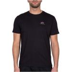 Svarta Kortärmade Kortärmade T-shirts från Alpha Industries Inc. på rea i Storlek S i Bomull för Herrar 