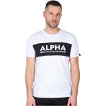 Vita Kortärmade Kortärmade T-shirts från Alpha Industries Inc. på rea i Storlek S i Bomull för Herrar 