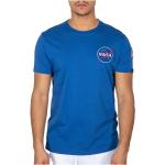 Blåa Kortärmade Kortärmade T-shirts från Alpha Industries Inc. på rea i Storlek XL i Bomull för Herrar 