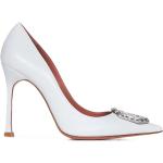 Vita Slip-in sneakers från Amina Muaddi på rea med Slip-on med Klackhöjd över 9cm i Läder för Damer 