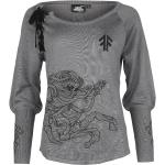 Gråa Långärmade Amon Amarth Stickade tröjor i Storlek S i Akryl för Damer 
