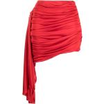 Korta Röda Minikjolar Asymmetriska på rea i Jerseytyg för Damer 