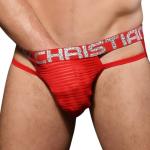 Andrew Christian Kalsonger Almost Naked Stripe Sexy Brief Röd polyester Large Herr