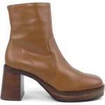 Bruna Ankle-boots i Läder för Damer 