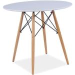 Vita Runda matbord från Skånska Möbelhuset Angela med diameter 90cm i Bok 