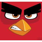 Angry Birds " kanvastryck, Röd 40 x 40 cm Flerfär